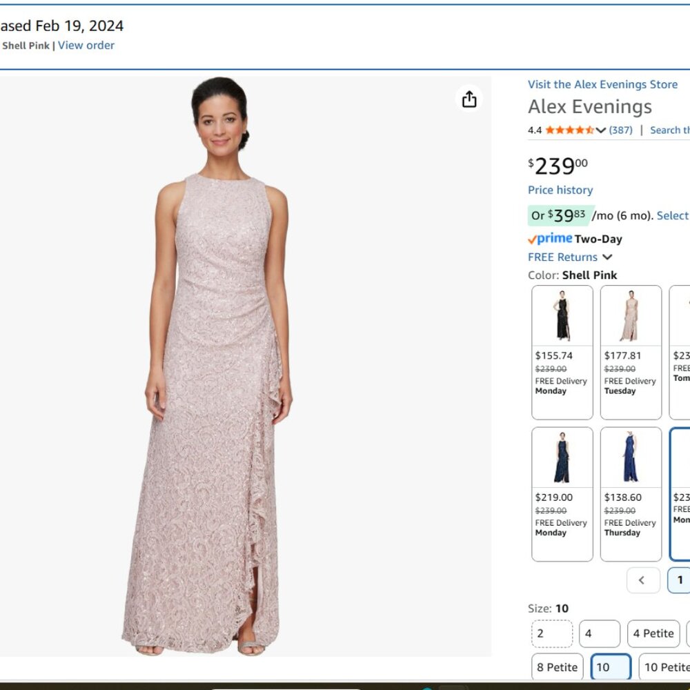 Alex Evenings Floor-length Sequined Dress